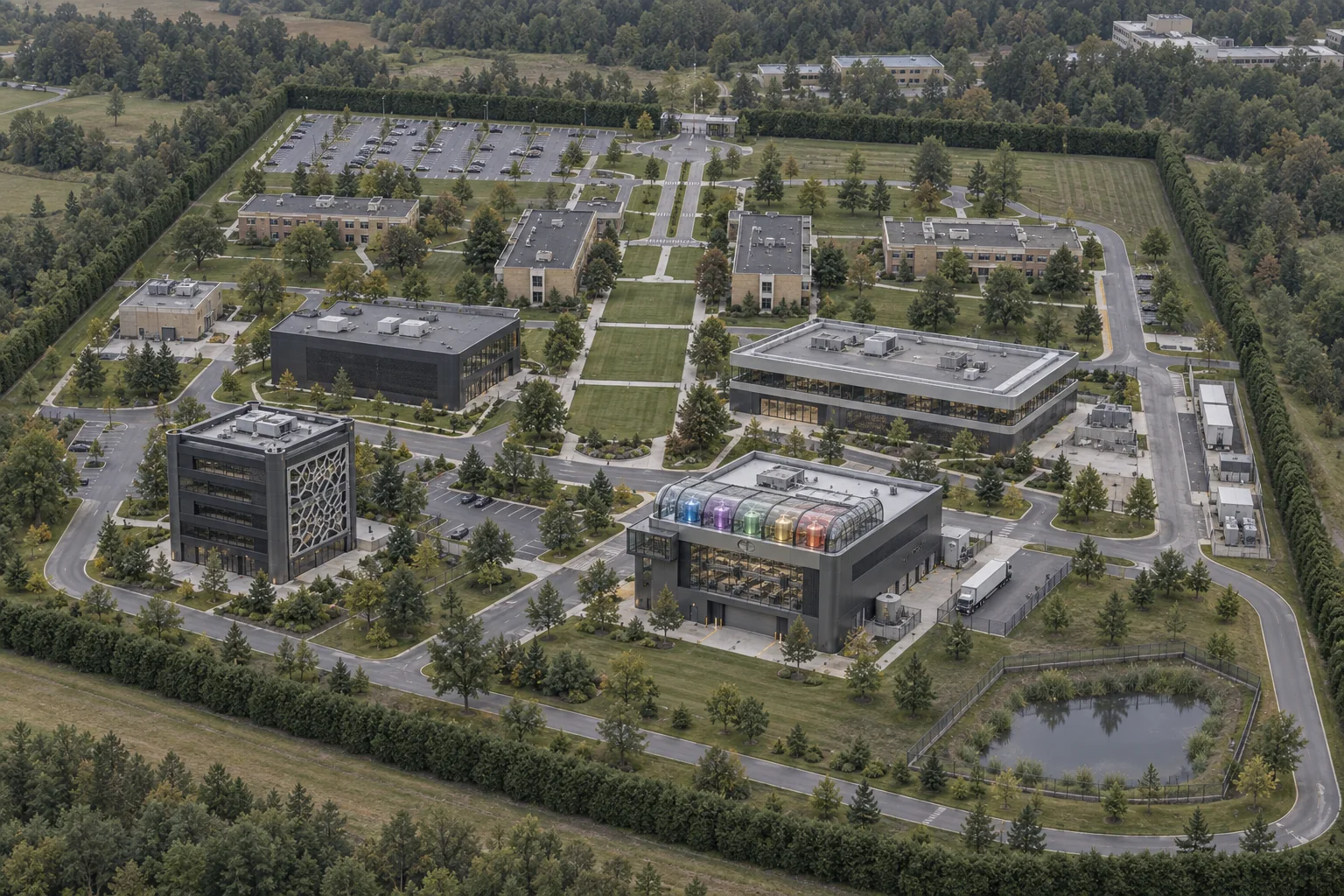 Aerial view of Subspec Systems Central Campus